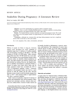 Snakebite During Pregnancy: A Literature Review REVIEW ARTICLE