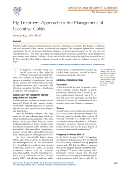 My Treatment Approach to the Management of Ulcerative Colitis