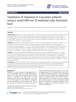 Treatment of melasma in Caucasian patients laser