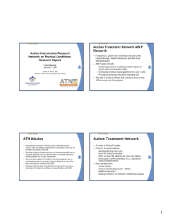 Autism Treatment Network AIR-P Research Autism Intervention Research Network on Physical Conditions: