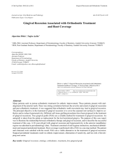 Gingival Recession Associated with Orthodontic Treatment and Root Coverage  Alparslan Dilsiz