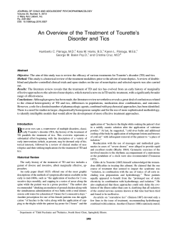 An Overview of the Treatment of Tourette’s Disorder and Tics