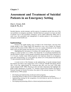 Assessment and Treatment of Suicidal Patients in an Emergency Setting  Chapter 3