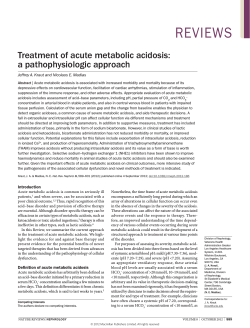 Treatment of acute metabolic acidosis: a pathophysiologic approach