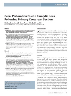 A Cecal Perforation Due to Paralytic Ileus Following Primary Caesarean Section CASE REPORT