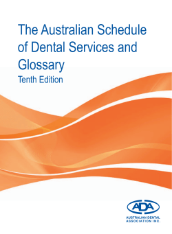 The Australian Schedule of Dental Services and Glossary Tenth Edition