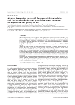 Atypical depression in growth hormone deficient adults,
