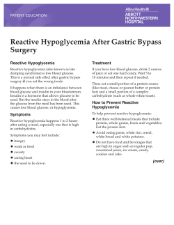 Reactive Hypoglycemia After Gastric Bypass Surgery Reactive Hypoglycemia Treatment