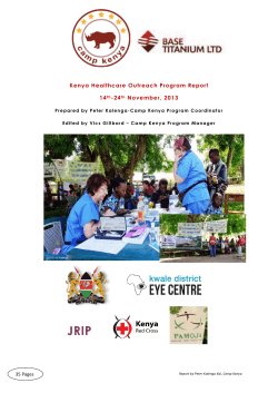 Kenya Healthcare Outreach Program Report 14 -24 November, 2013