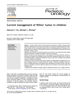 Current management of Wilms’ tumor in children * EDUCATIONAL ARTICLE