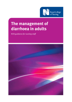 The management of diarrhoea in adults RCN guidance for nursing staff