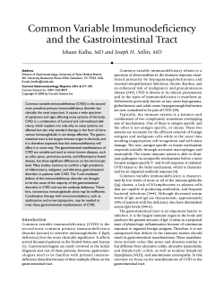 Common Variable Immunodeficiency and the Gastrointestinal Tract