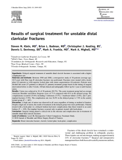 Results of surgical treatment for unstable distal clavicular fractures MD