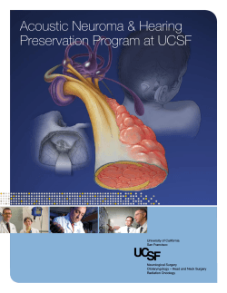 Acoustic Neuroma &amp; Hearing Preservation Program at UCSF