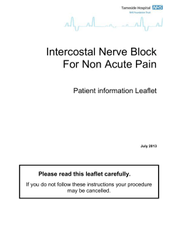 Intercostal Nerve Block For Non Acute Pain Patient information Leaflet