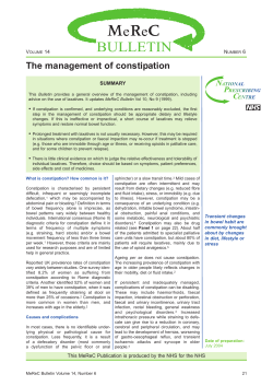 BULLETIN e e The management of constipation V