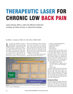 THERAPEUTIC LASER FOR CHRONIC LOW BACK PAIN