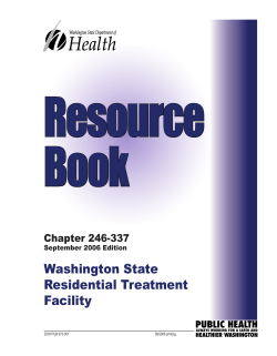 Resource Book Washington State Residential Treatment