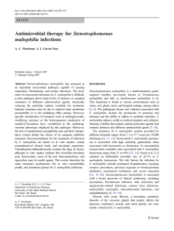 Stenotrophomonas Antimicrobial therapy for maltophilia infections REVIEW