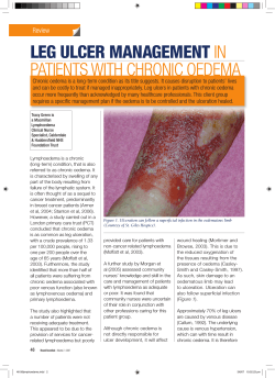 LEG ULCER MANAGEMENT IN PATIENTS WITH CHRONIC OEDEMA Review