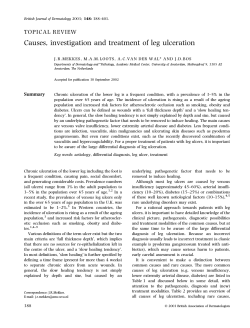 Causes, investigation and treatment of leg ulceration