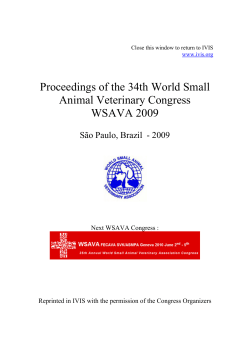 Proceedings of the 34th World Small Animal Veterinary Congress WSAVA 2009