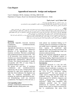 Case Report Appendiceal mucocele:  benign and malignant