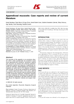 Appendiceal  mucocele:  Case  reports  and ... literature CASE REPORT