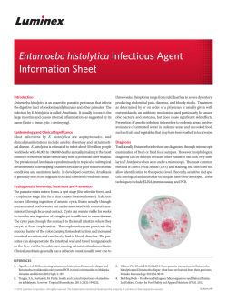Entamoeba histolytica Information Sheet