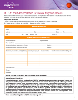 BOTOX chart documentation for Chronic Migraine patients