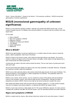 MGUS (monoclonal gammopathy of unknown significance)
