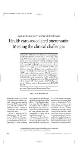 Health care–associated pneumonia: Meeting the clinical challenges