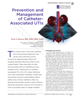 Prevention and Management of Catheter- Associated UTIs