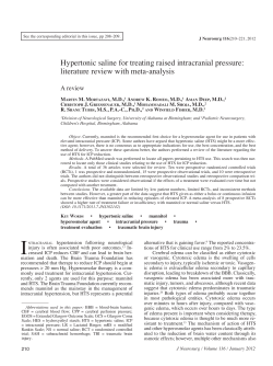 I Hypertonic saline for treating raised intracranial pressure: literature review with meta-analysis