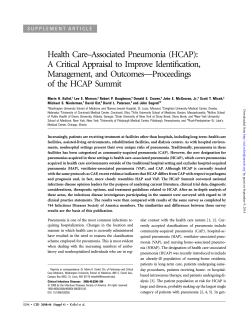 Health Care–Associated Pneumonia (HCAP): A Critical Appraisal to Improve Identification,