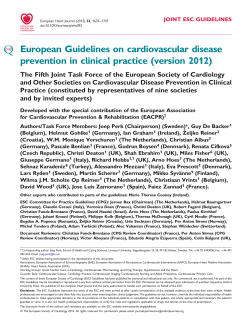 European Guidelines on cardiovascular disease prevention in clinical practice (version 2012)