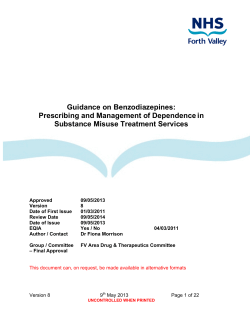 Guidance on Benzodiazepines: Prescribing and Management of Dependence in Substance Misuse Treatment Services