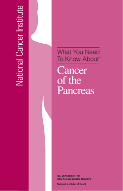 Cancer of the Pancreas National Cancer Institute