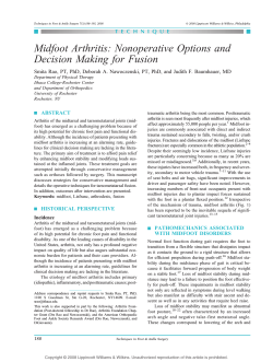 Midfoot Arthritis: Nonoperative Options and Decision Making for Fusion |