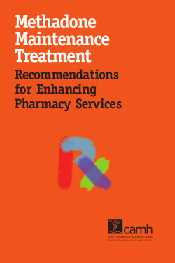 Methadone Maintenance Treatment Recommendations