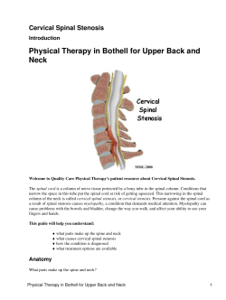 Physical Therapy in Bothell for Upper Back and Neck Cervical Spinal Stenosis Introduction