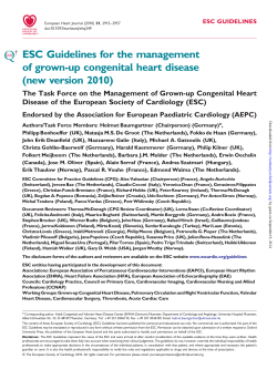 ESC Guidelines for the management of grown-up congenital heart disease