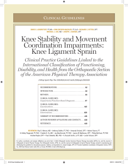 Knee Stability and Movement Coordination Impairments: Knee Ligament Sprain