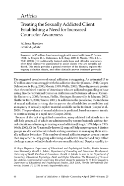 rticles Treating the Sexually Addicted Client: Establishing a Need for Increased Counselor Awareness