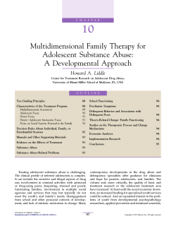 10 Multidimensional Family Therapy for Adolescent Substance Abuse: A Developmental Approach