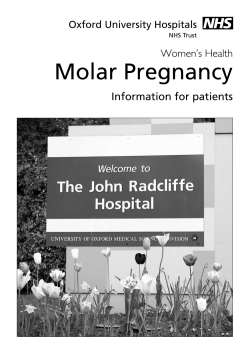 Molar Pregnancy Women’s Health Information for patients Oxford University Hospitals
