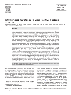 Antimicrobial Resistance in Gram-Positive Bacteria Louis B. Rice, MD