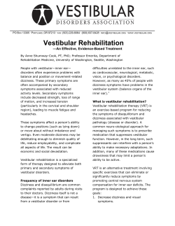 Vestibular Rehabilitation —An Effective, Evidence-Based Treatment