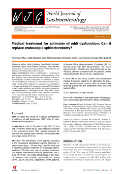 Medical treatment for sphincter of oddi dysfunction: Can it BRIEF ARTICLE