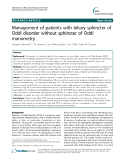 Management of patients with biliary sphincter of manometry